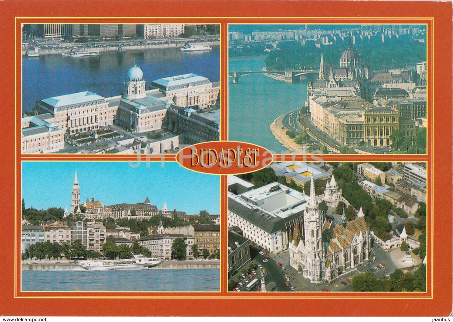 Budapest - castle hill - parliament - architecture - Hungary - used - JH Postcards
