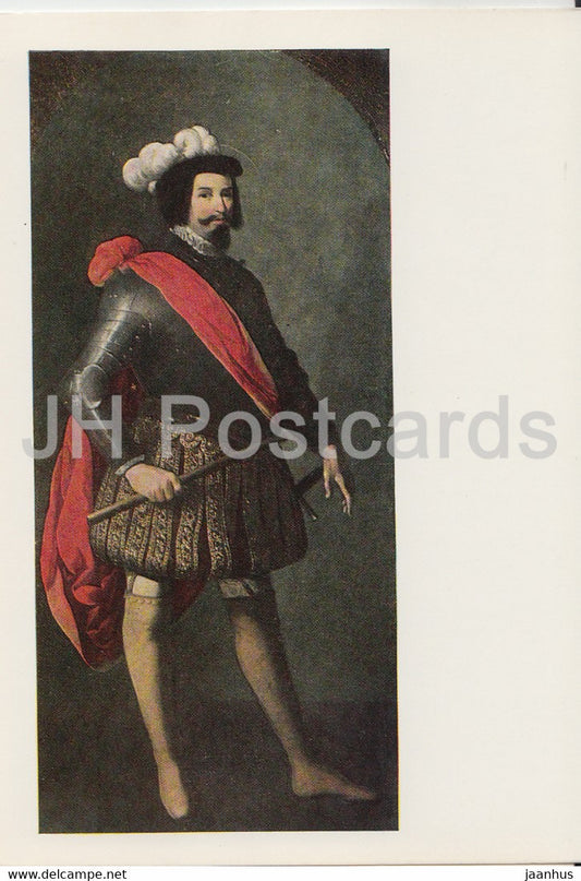 painting by Francisco de Zurbaran - King Fernando III - Spanish art - 1984 - Russia USSR - unused - JH Postcards
