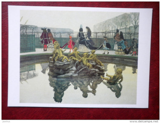 painting by Alexandre Benois , King's walk , 1906 - russian art - unused - JH Postcards