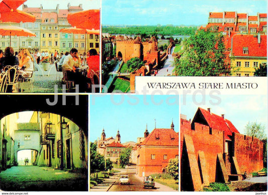 Warsaw - Warszawa - Stare Miasto - Kawiarnia na Rynku Starego Miasta - ulica Dawna - Mostowa - multiview Poland - unused - JH Postcards