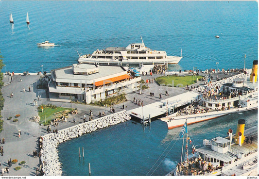 Ouchy - vue aerienne - passenger boat - ship - 8246 - Switzerland - unused - JH Postcards