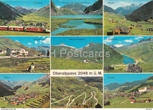 Oberalppass 2048 m - train - Rueras - Disentis - Sedrun - Andermatt - multiview - 16815 - Switzerland - unused - JH Postcards