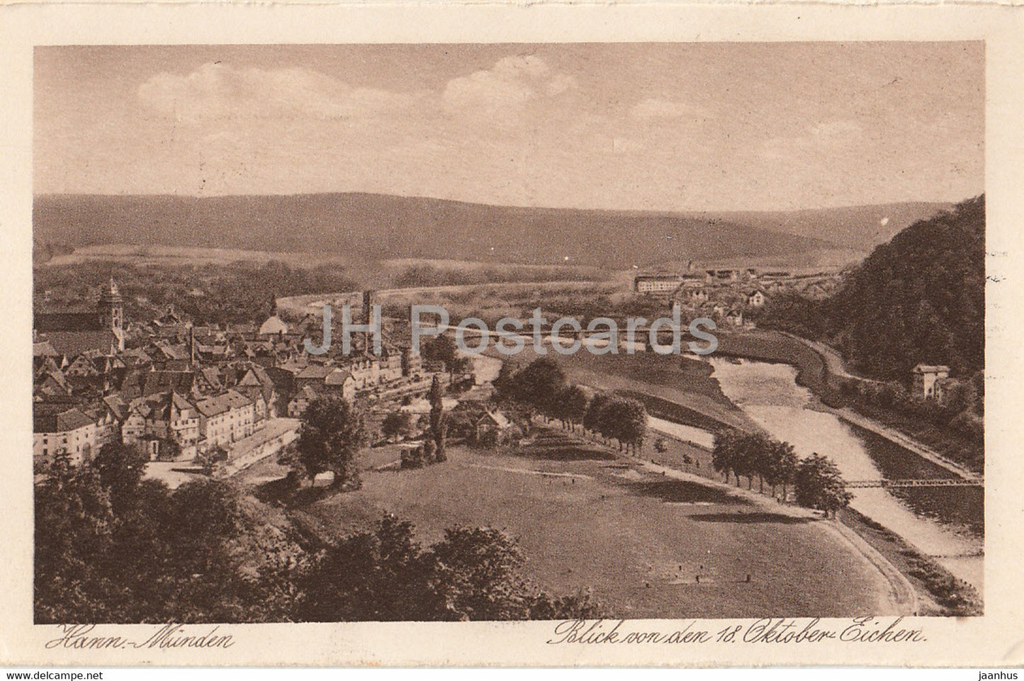 Hann Munden - Blick von der 18 Oktober Eichen - 16235 - old postcard - Germany - unused - JH Postcards