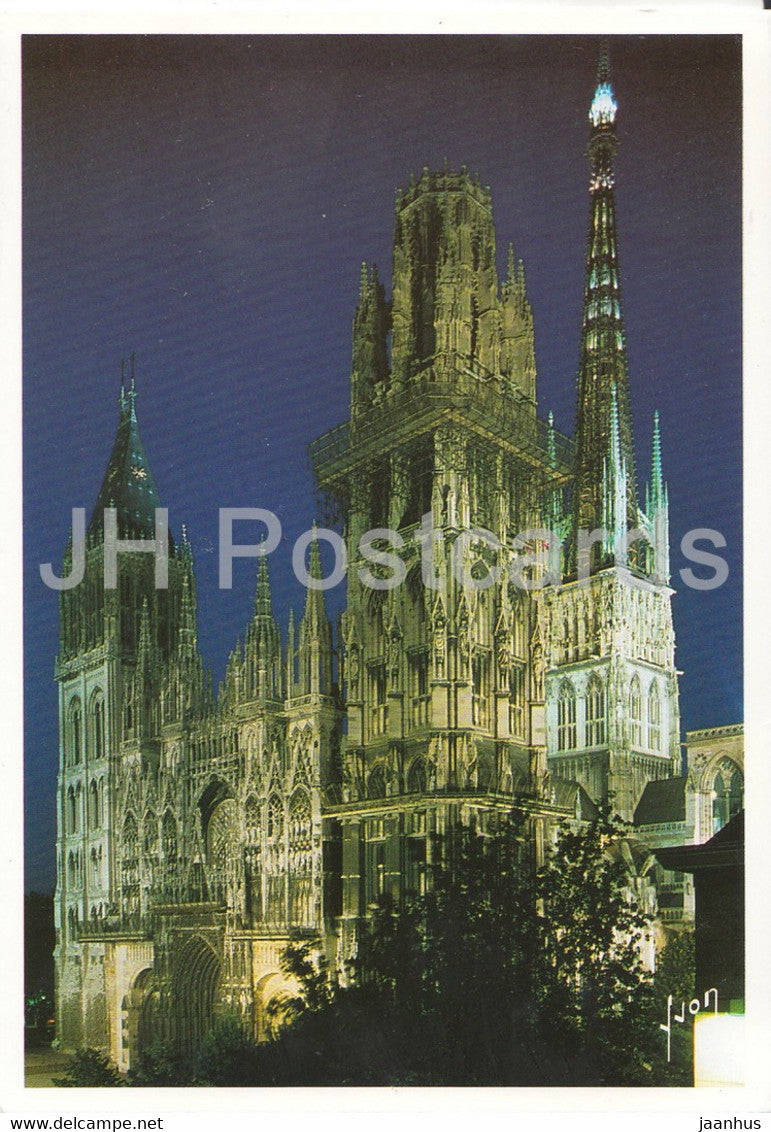Rouen - La Cathedrale illuminee - La Normandie - 76 - 1998 - France - used - JH Postcards