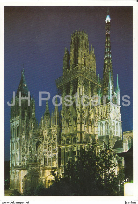 Rouen - La Cathedrale illuminee - La Normandie - 76 - 1998 - France - used - JH Postcards