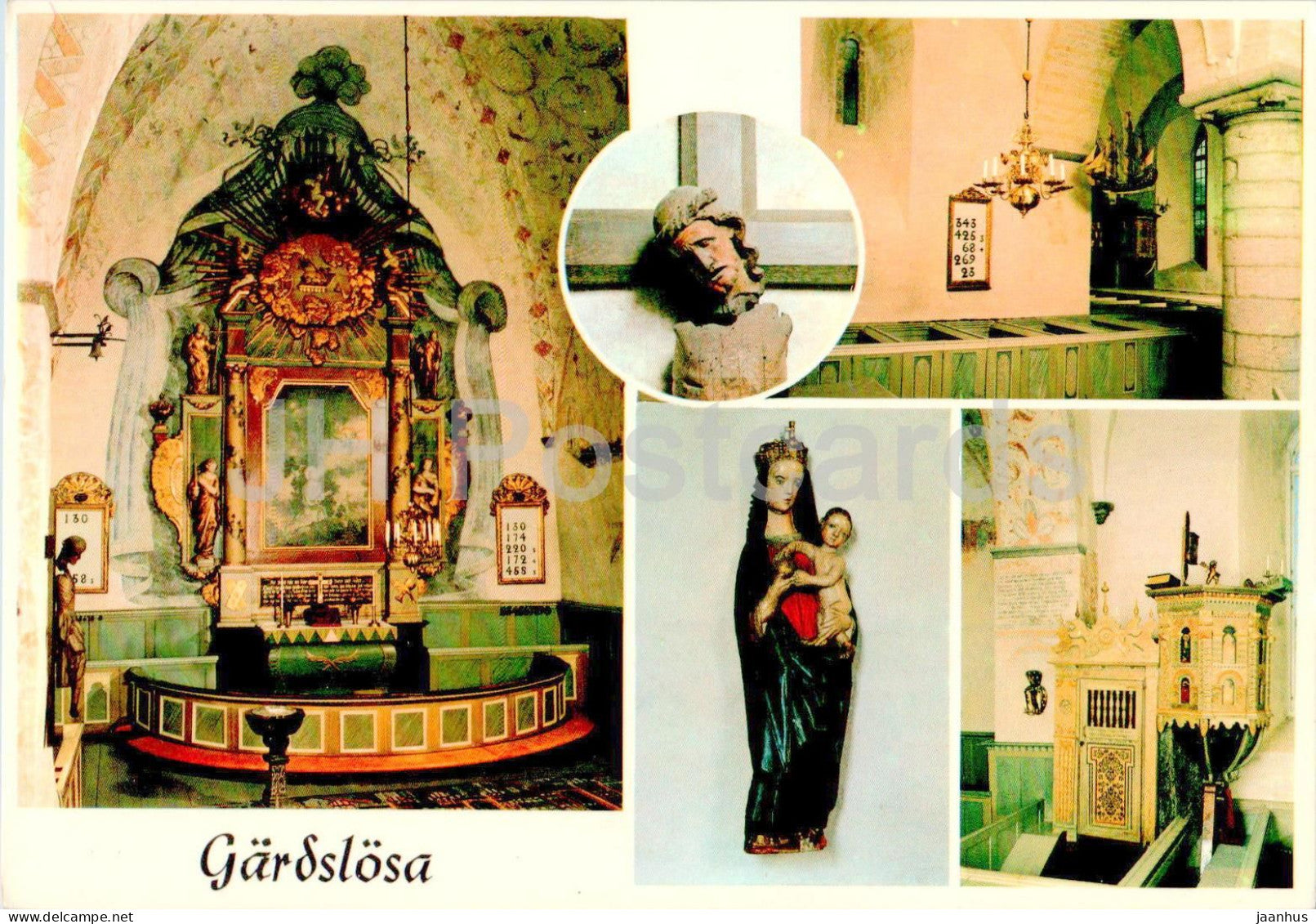 Gardslosa Kyrka - Oland - altar - interior - church - multiview - 310 - Sweden – unused – JH Postcards