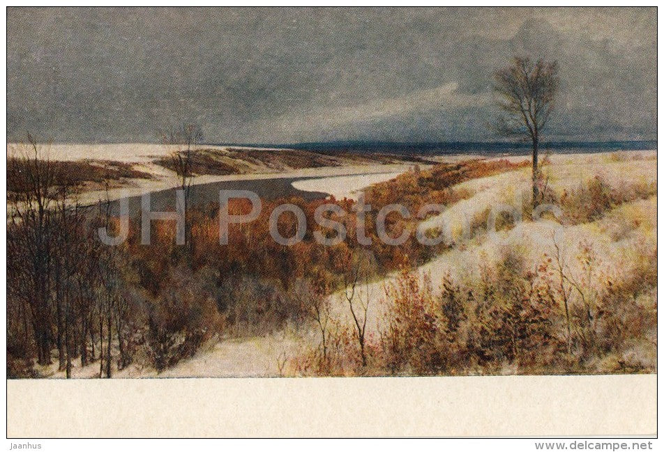 painting by V. Polenov - Early Snow - Russian art - 1952 - Russia USSR - unused - JH Postcards