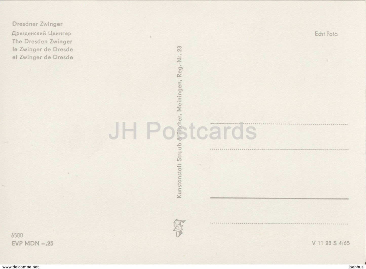 Dresden - Dresdner Zwinger - REISEBÜRO - 1964 - DDR - Germany - unused - JH Postcards