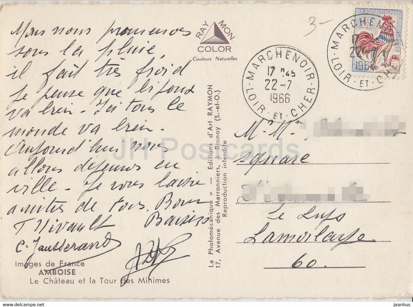 Amboise - Le Chateau et la Tour des Minimes - Schloss - 1966 - Frankreich - gebraucht