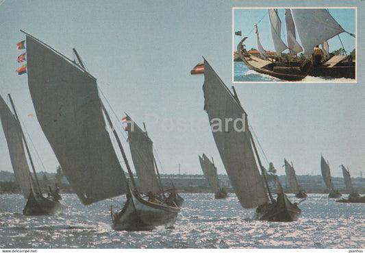 Aveiro - Regata de moliceiros - Festa da Ria - Seaweed gathering boat regatta - sailing boat - Portugal - used - JH Postcards