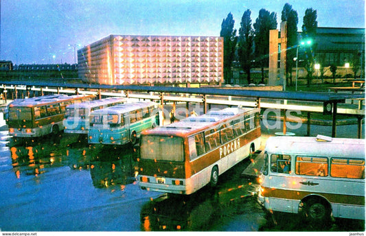 Kaliningrad - Konigsberg - Bus station - bus Ikarus LAZ - 1975 - Russia USSR - unused - JH Postcards