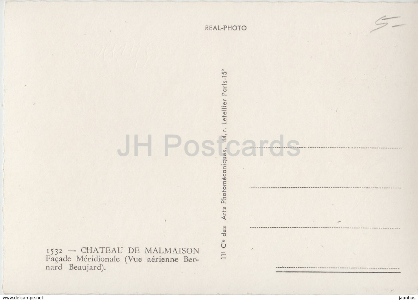 Chateau de Malmaison - Fassade Meridionale - Vue Aerienne - Schloss - Frankreich - unbenutzt