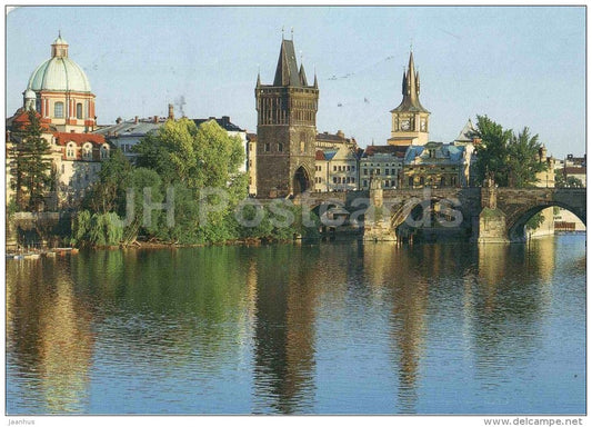 Praha - Prague - View across Vltava river - Czech Republic - used 1998 - JH Postcards