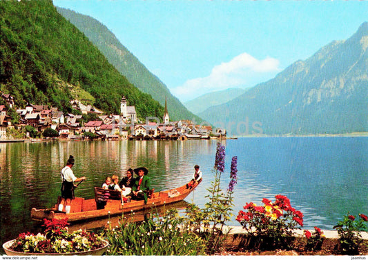 Hallstatt am Hallstatter See - Salzkammergut - boat - Austria - unused - JH Postcards