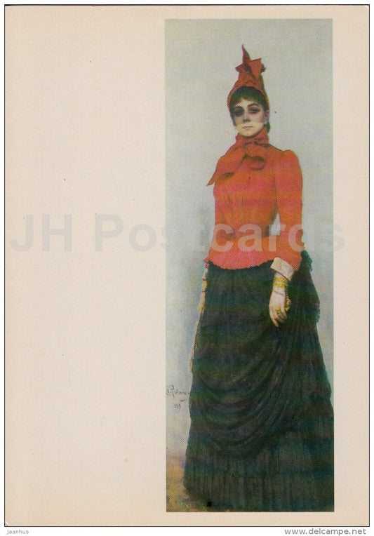 painting by I. Repin - Portrait of Baroness Varvara Iskul von Hildebrandt - Russian art - 1985 - Russia USSR - unused - JH Postcards