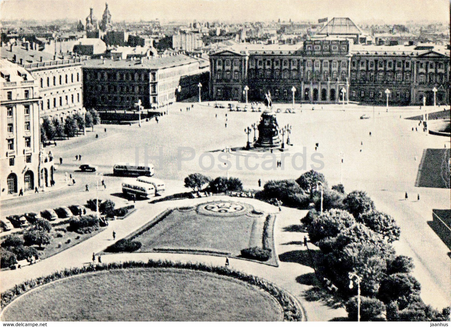 Leningrad - St Petersburg - Isaacs square - old postcard - 1957 - Russia USSR - unused - JH Postcards