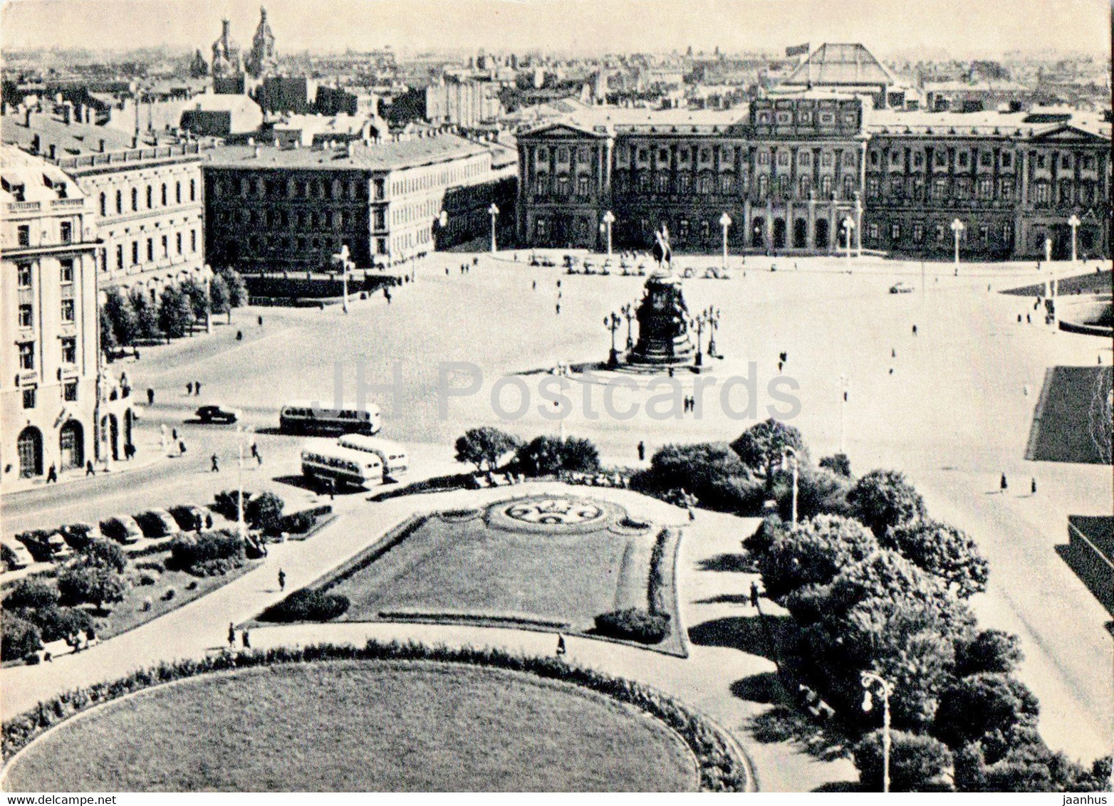 Leningrad - St Petersburg - Isaacs square - old postcard - 1957 - Russia USSR - unused - JH Postcards