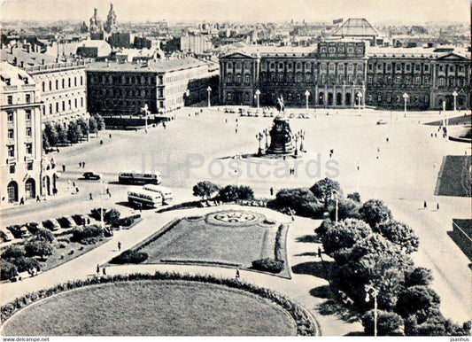 Leningrad - St Petersburg - Isaacs square - old postcard - 1957 - Russia USSR - unused - JH Postcards