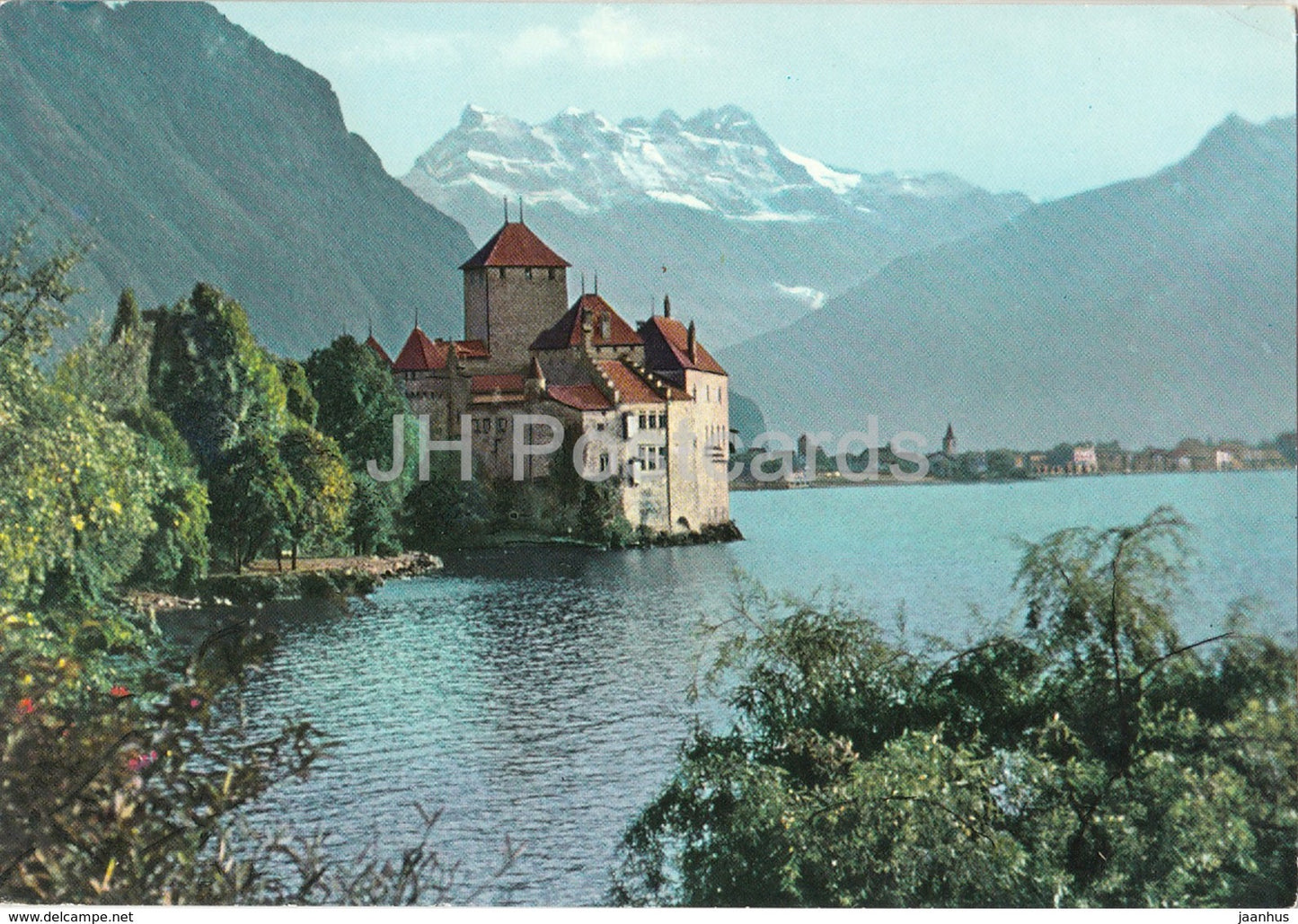 Montreux - Chateau de Chillon et Dents du Midi - castle - 10068 - 1960 - Switzerland - used - JH Postcards