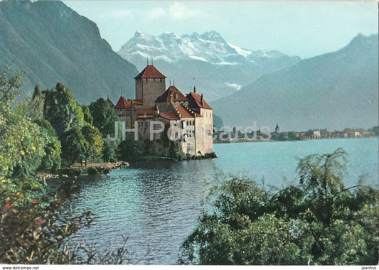 Montreux - Chateau de Chillon et Dents du Midi - castle - 10068 - 1960 - Switzerland - used - JH Postcards