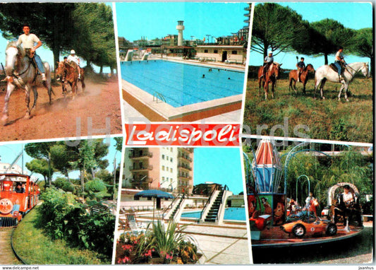 Ladispoli - horse - pool - multiview - 118 - 1978 - Italy - used - JH Postcards