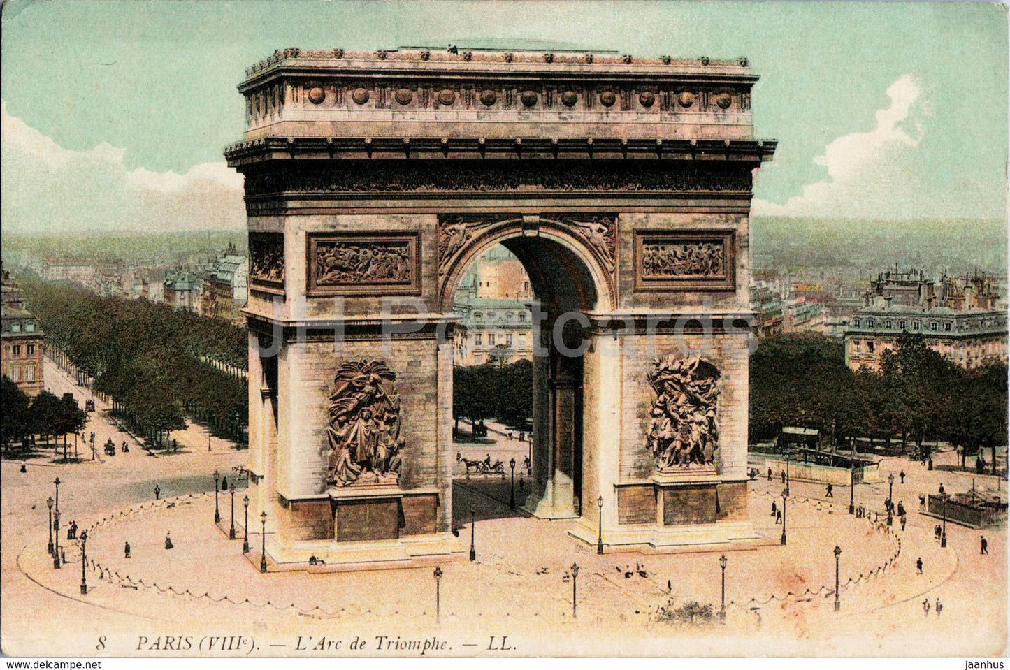 Paris - L'Arc de Triomphe - 8 - old postcard - France - unused - JH Postcards