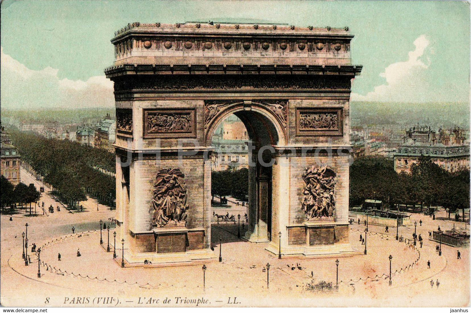 Paris - L'Arc de Triomphe - 8 - old postcard - France - unused - JH Postcards