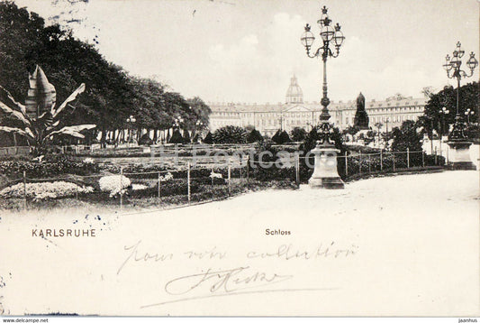 Karlsruhe - Schloss - castle - old postcard - 1905 - Germany - used - JH Postcards
