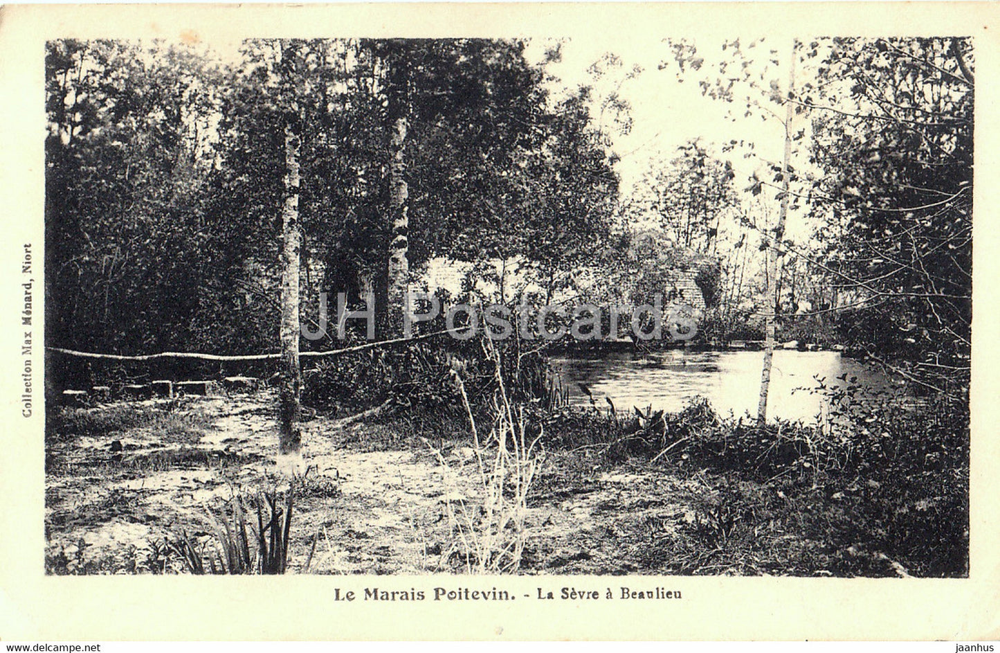 Le Marais Poitevin - La Sevre a Beaulieu - old postcard - 1945 - France - used - JH Postcards