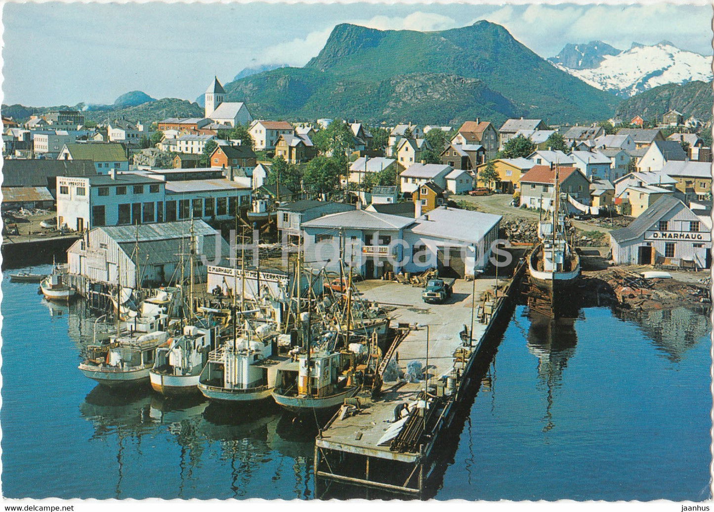 Svolvaer - port - boat - ship - Norway - unused - JH Postcards
