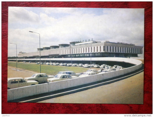 Leningrad - St. Petersburg - the Pulkovo Airport - cars - 1986 - Russia - USSR - unused - JH Postcards