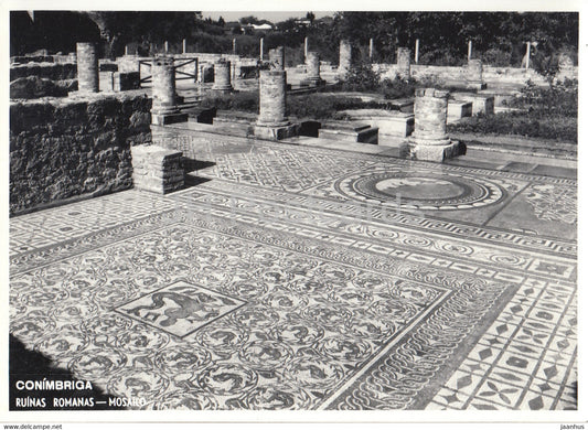 Coimbra - Conimbriga - Ruinas Romanas - Mosaico - ruins - ancient world - 1970 - Portugal - used - JH Postcards