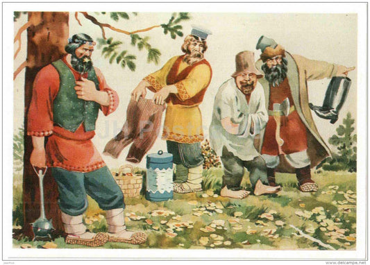 Robbers - Afraid of Troubles , Cannot Have Luck - russian fairy tale by S. Marshak - 1985 - Russia USSR - unused - JH Postcards