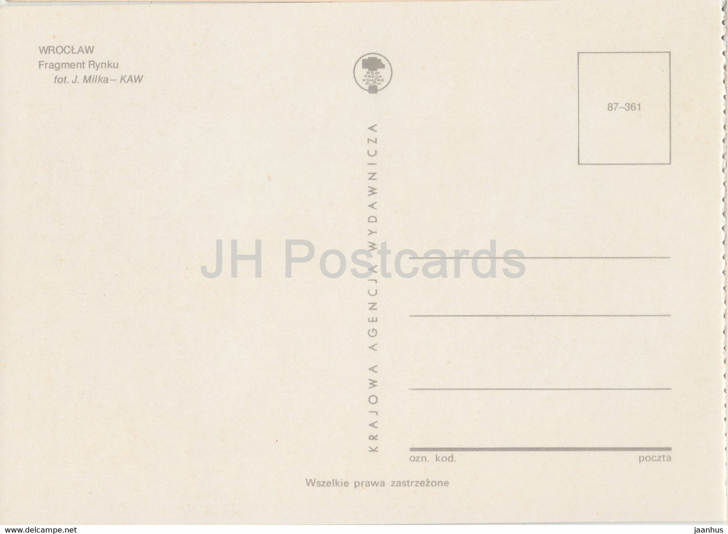 Breslau – Teil des Marktplatzes – Auto Zhiguli – Polen – unbenutzt