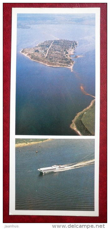 Zalit island in lake Pskov - Velikaya river - passenger boat Raketa - 1983 - Russia USSR - unused - JH Postcards