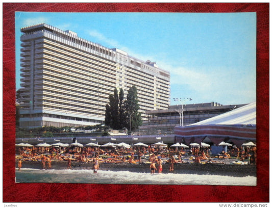 hotel Pearl , Zhemchuzhina - Sochi - beach - 1981 - Russia - USSR - unused - JH Postcards