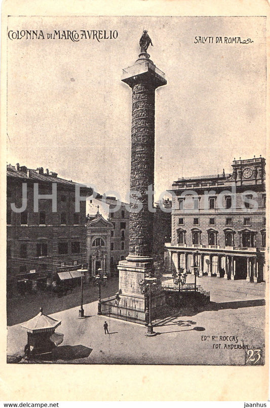 Roma - Rome - Saluti da Roma - Colonna di Marco Avrelio - old postcard - Italy - unused - JH Postcards
