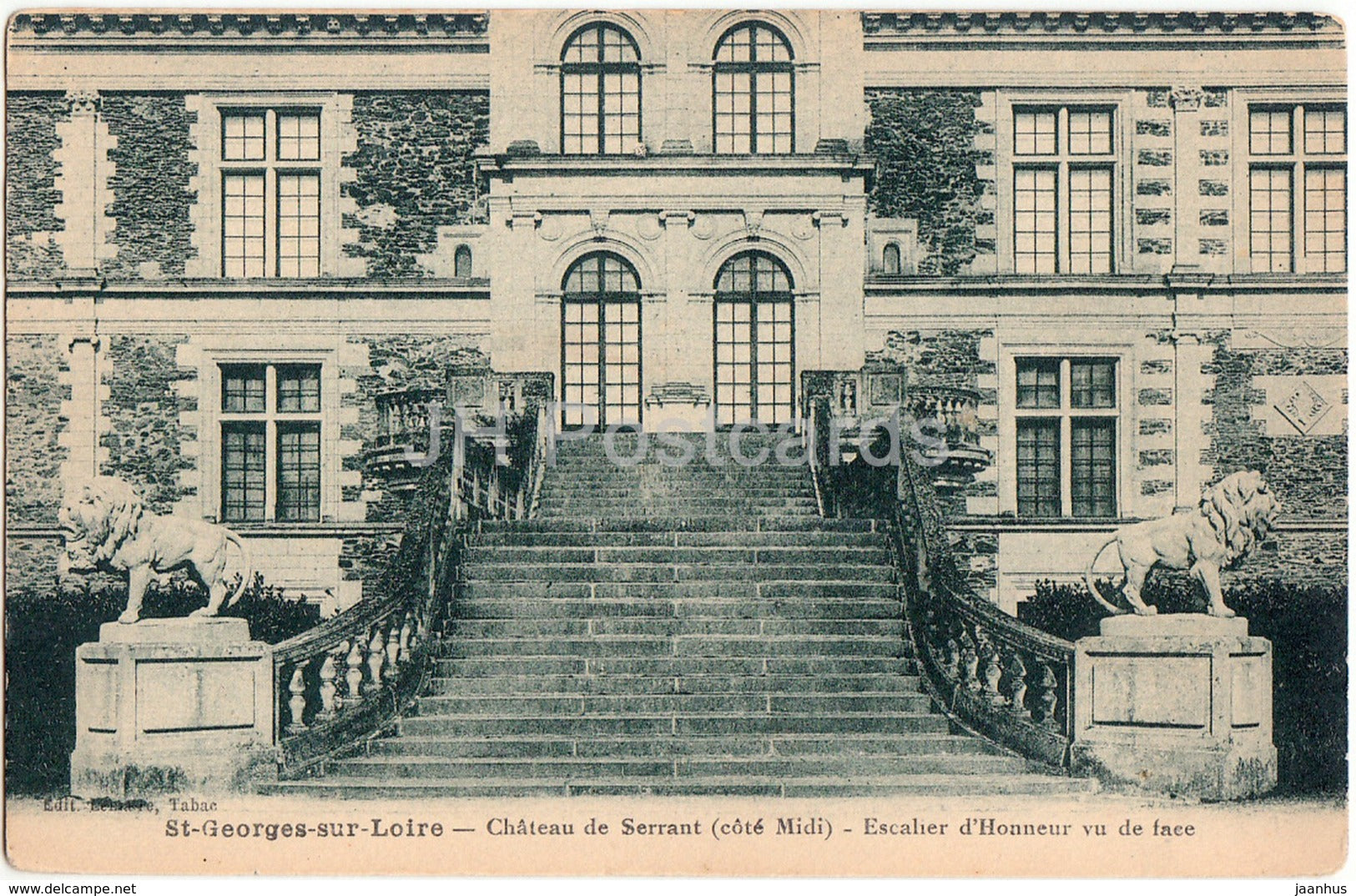 Saint Georges sur Loire - Chateau de Serrant - Cote Midi - castle - old postcard - France - unused - JH Postcards