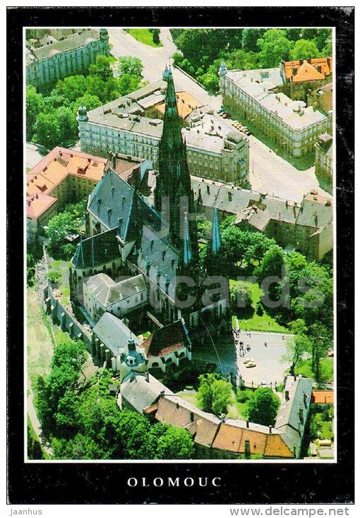 Olomouc - St. Vaclav cathedral - Czech - used 1995 - JH Postcards