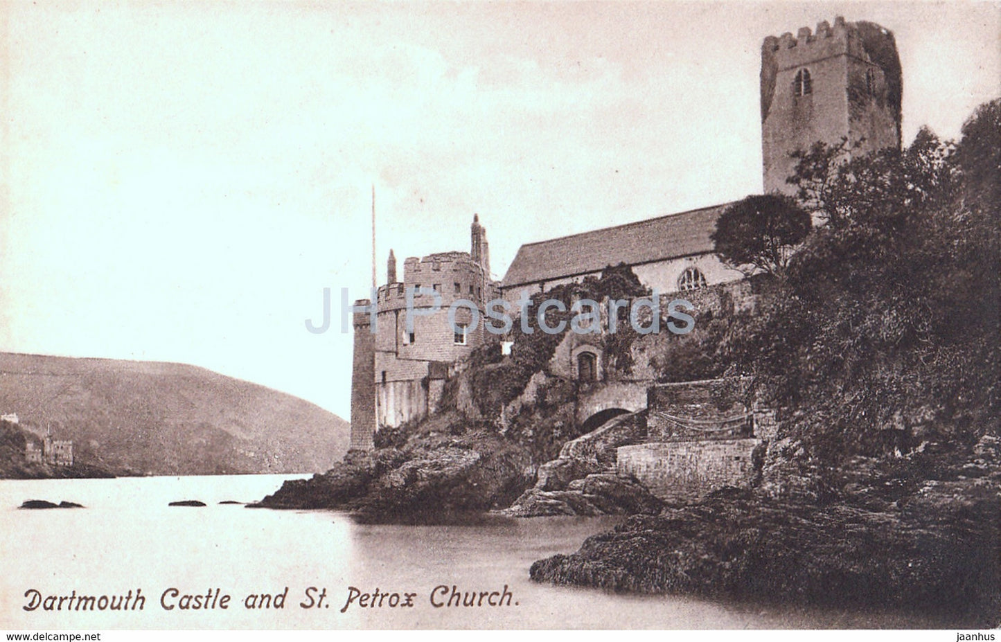 Dartmouth Castle and St Petrox Church - 21592 - old postcard - England - United Kingdom - unused - JH Postcards