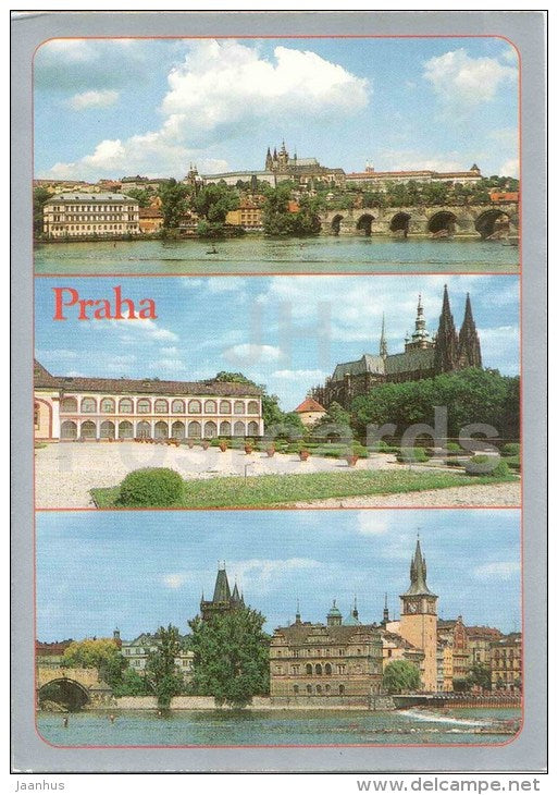 Smetanovo museum - St. Vita cathedral - Charles Bridge - Praha - Prague - Czechoslovakia - Czech - unused - JH Postcards