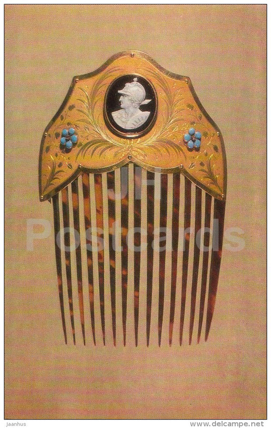 Decorative Comb - horn - Russian and Soviet Jewellery - 1984 - Russia USSR - unused - JH Postcards