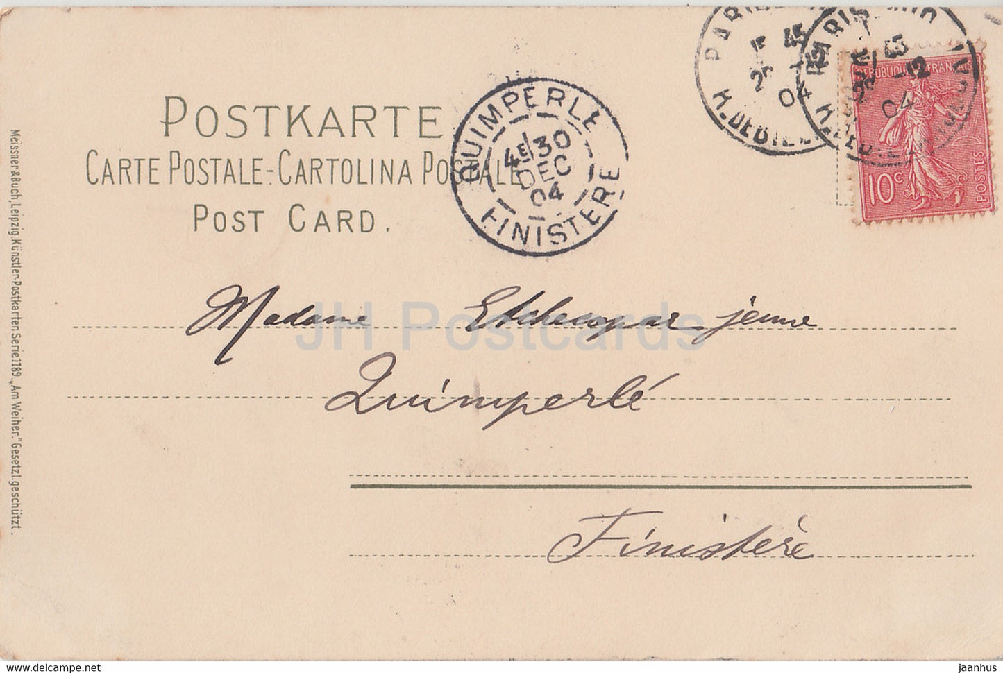 moulin à eau - cygne - illustration de FW Hayes - Série 1189 - carte postale ancienne - 1904 - Allemagne - utilisé