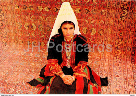 Bethlehem - Woman in embroidered local dress - folk costumes - 63 - Israel - unused - JH Postcards