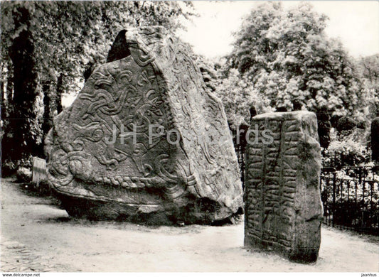 Runestenene i Jelling - The Rune stones in Jelling - ancient world - Denmark - used - JH Postcards