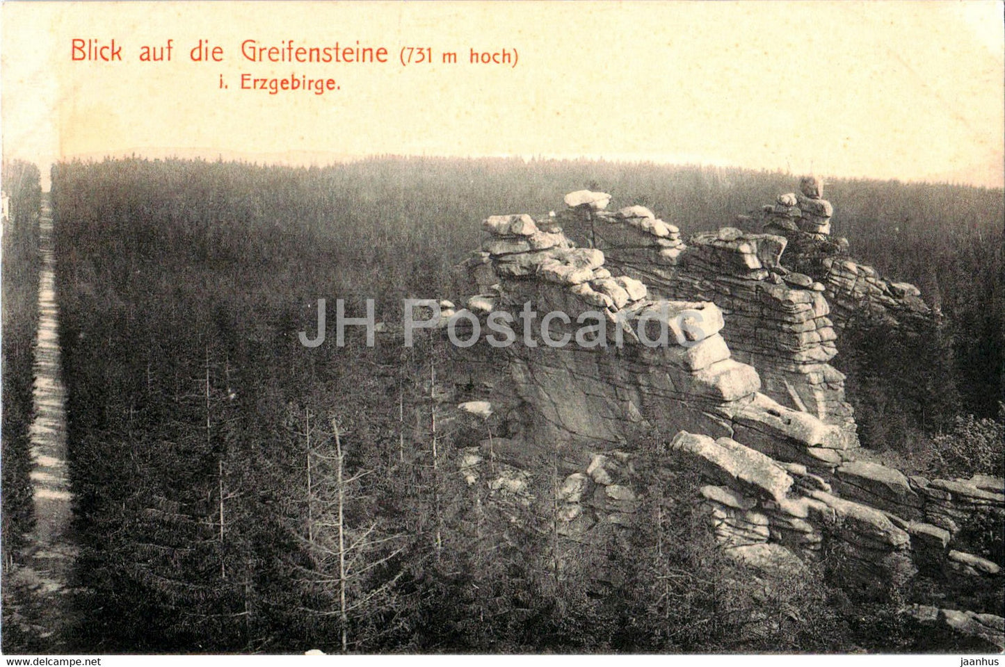 Blick auf die Greifensteine i Erzgebirge - old postcard - Germany - unused - JH Postcards