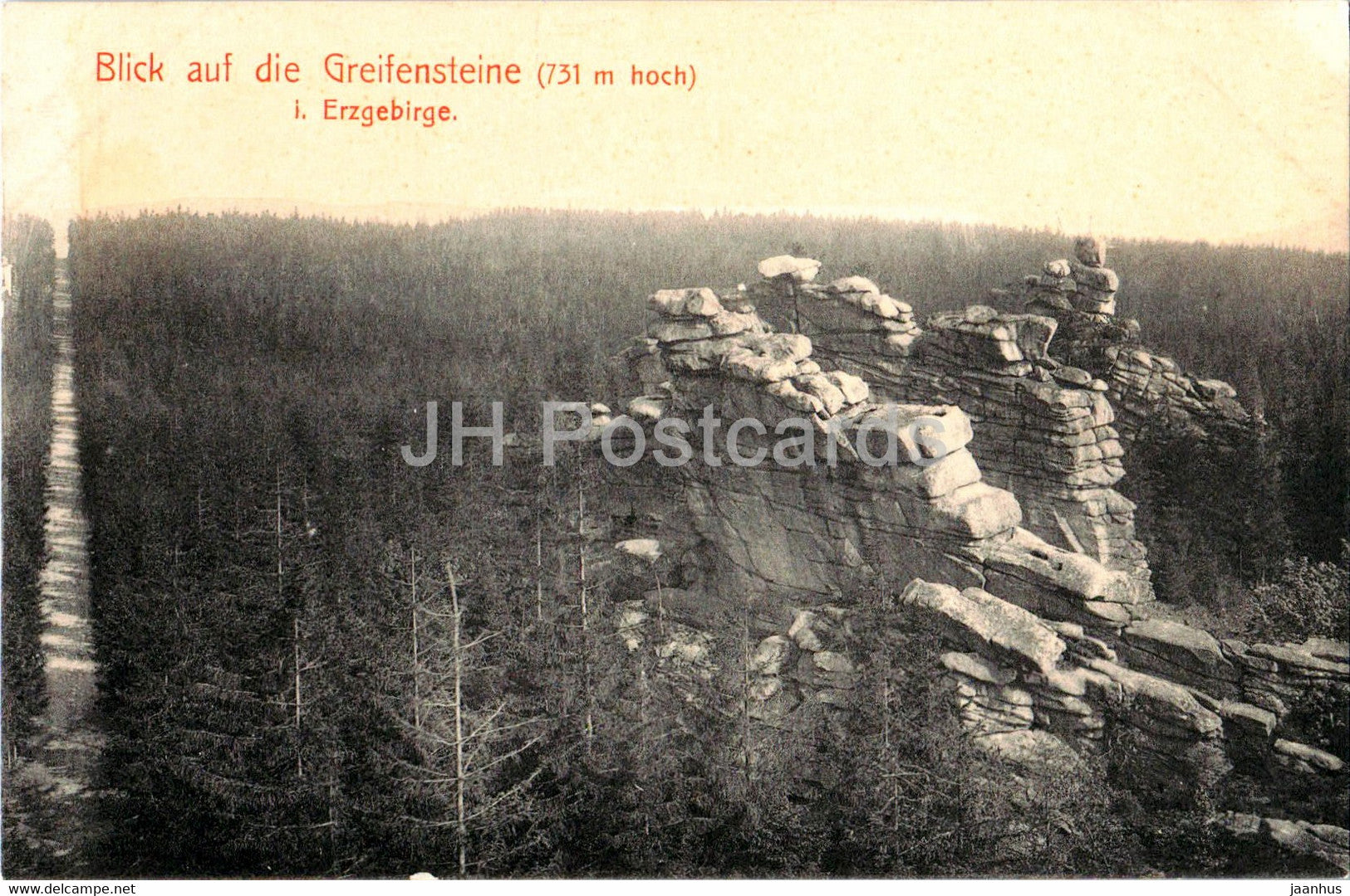 Blick auf die Greifensteine i Erzgebirge - old postcard - Germany - unused - JH Postcards