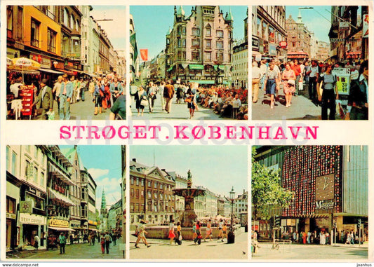 Copenhagen - Kobenhavn - Stroget - The pedestrian street - multiview - 46 - 1983 - Denmark - used - JH Postcards