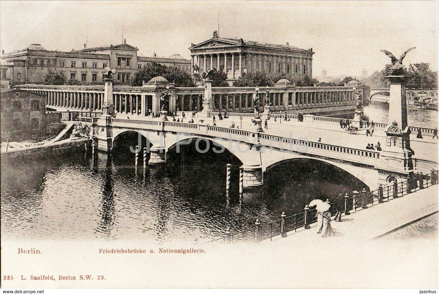 Berlin - Friedrichsbrucke u Nationalgallerie - bridge - 335 - old postcard - Germany - unused - JH Postcards