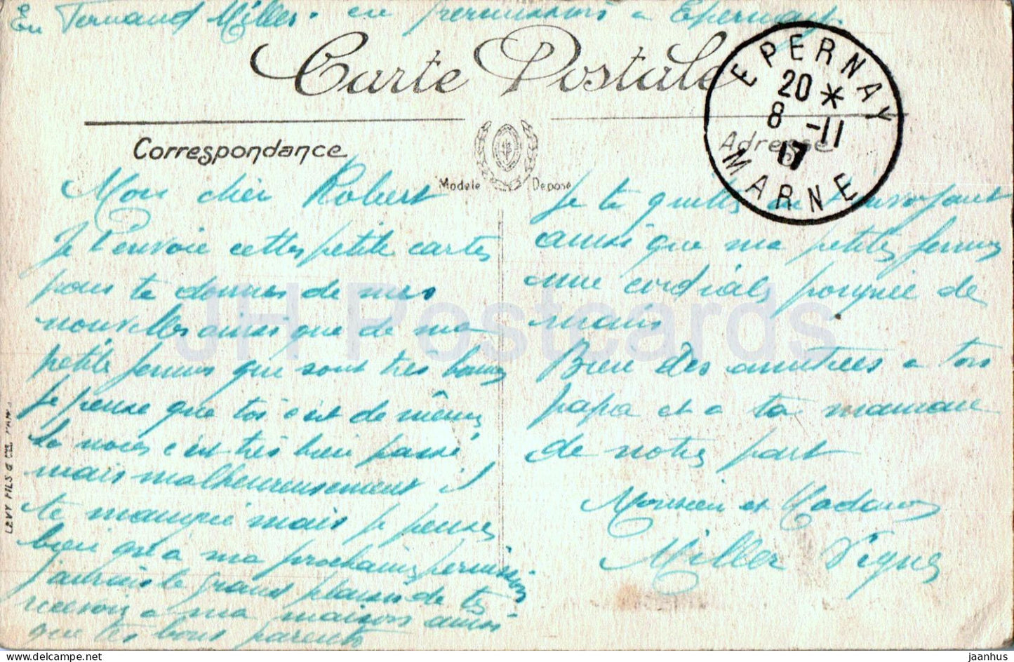 Epernay - Coteau de Mareuil sur Ay - La Coupe - 56 - carte postale ancienne - 1917 - France - occasion